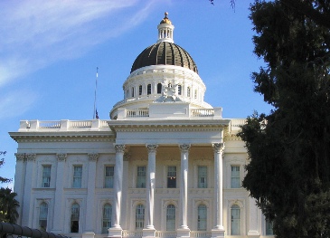 Pictured is the California state capital building at Sacramento.